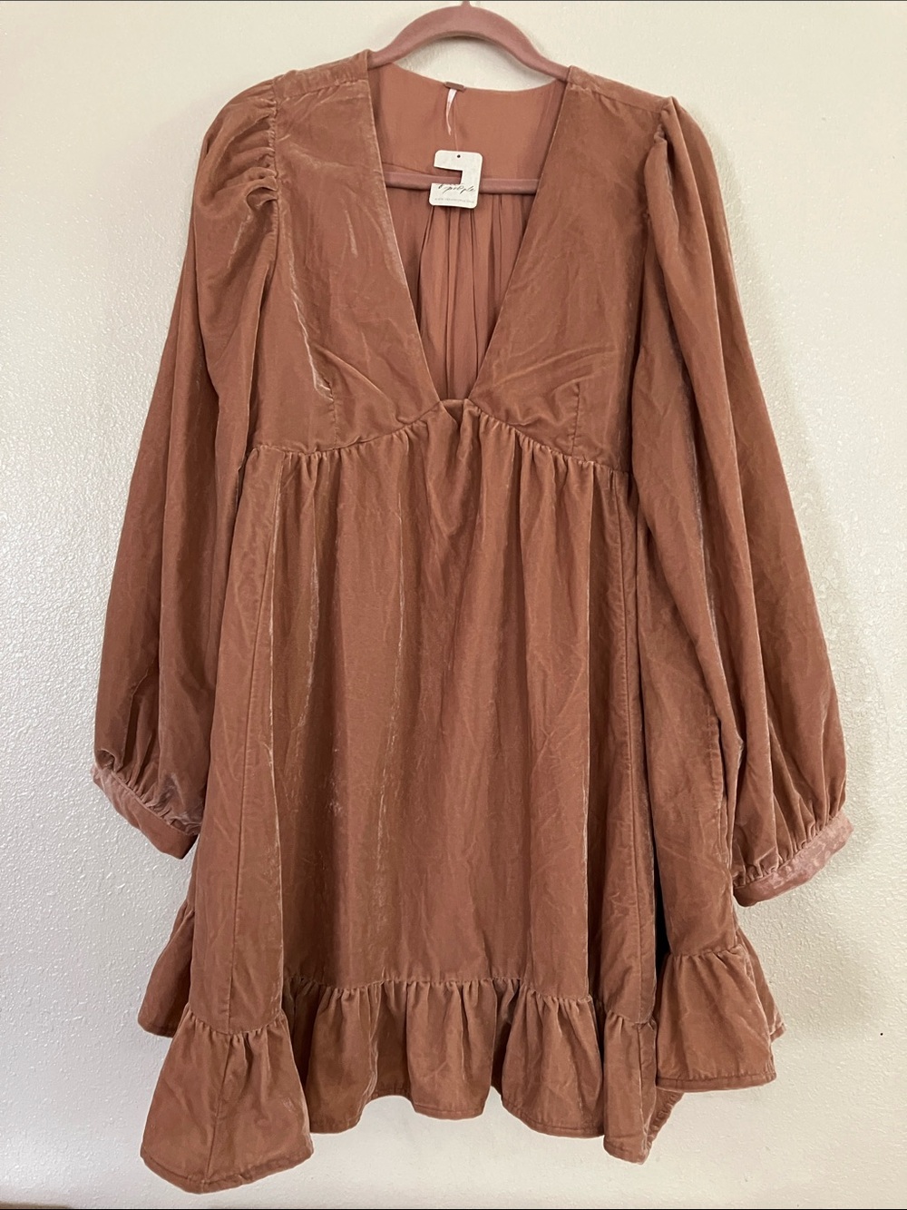 Free People Estella Velvet Mini Dress, L
